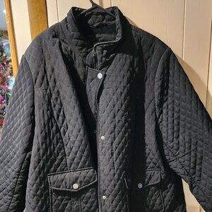 **NorthCrest Black Quilted Jacket – Size 3X (22W–24W)**